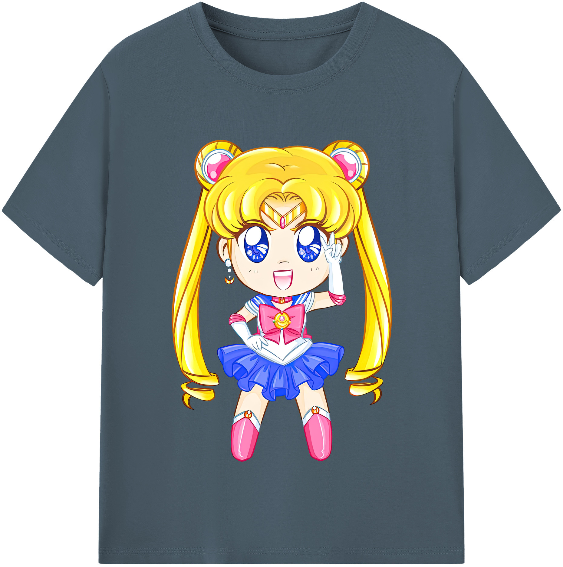 （画像用） 美少女戦士セーラームーン 月野 うさぎ つきの うさぎ Sailor Moon Tsukino Usagi 綿100％半袖Tシャツ（フロントプリント）